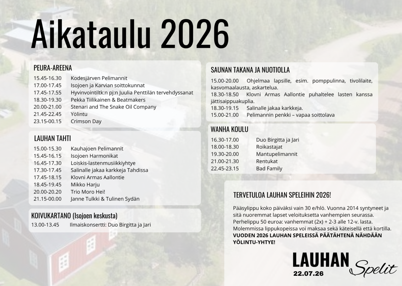 Spelit aikataulu